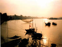 Hoi An - couchet du soleil sur la riviere
